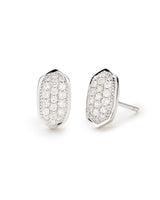 Amelee Earrings In Pave Diamond & 14k White Gold